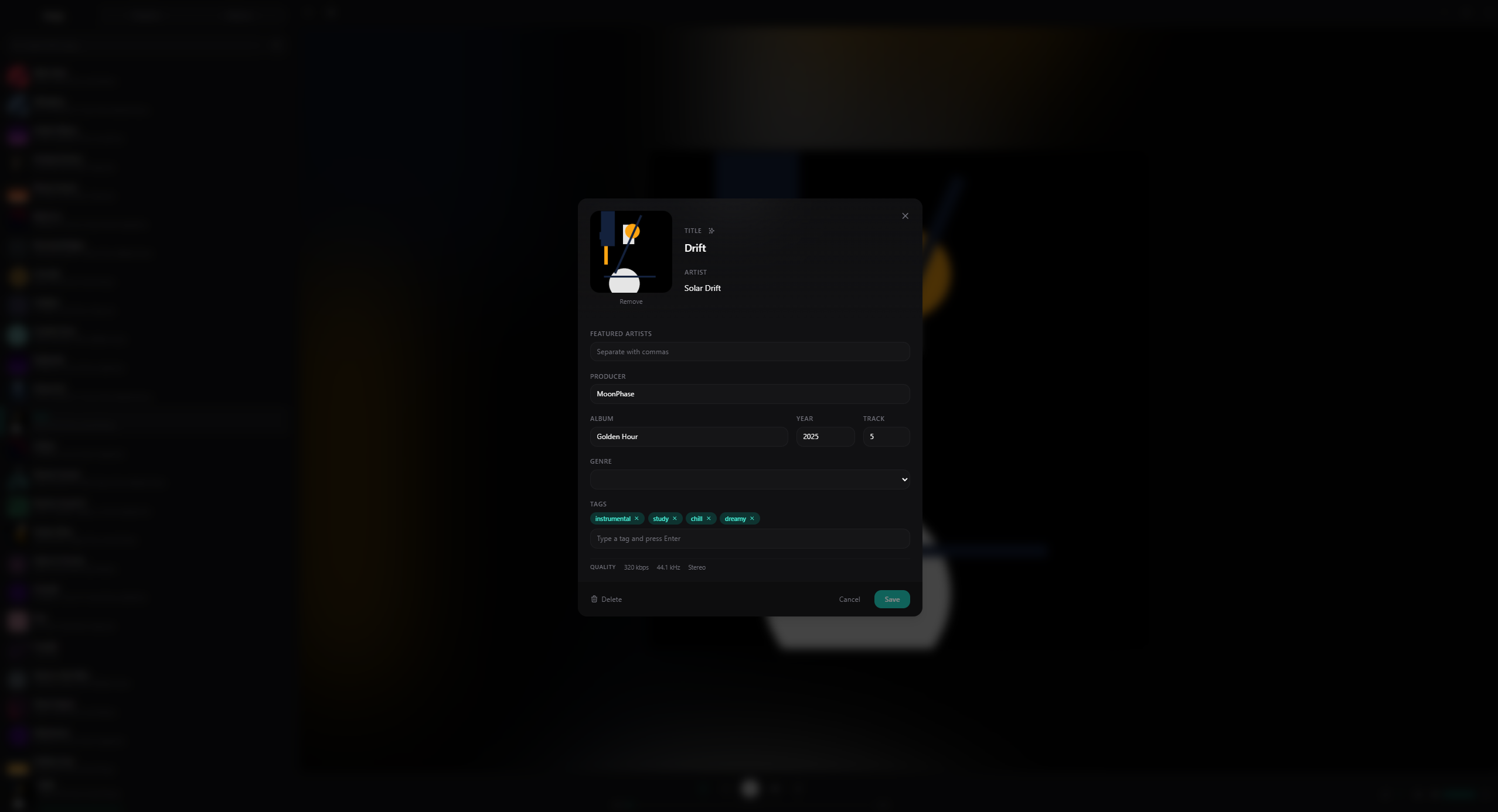vAMP metadata tagging view